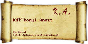 Kákonyi Anett névjegykártya