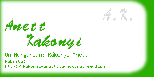anett kakonyi business card